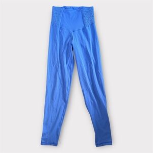 Aerie Offline Real Me Smocked 7/8 Hi-Rise Leggings in Blue Size Small